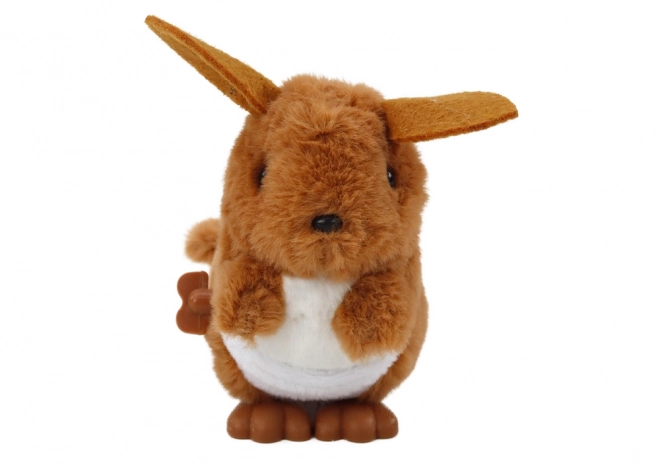 Wind-Up Plush Kangaroo Toy Brown