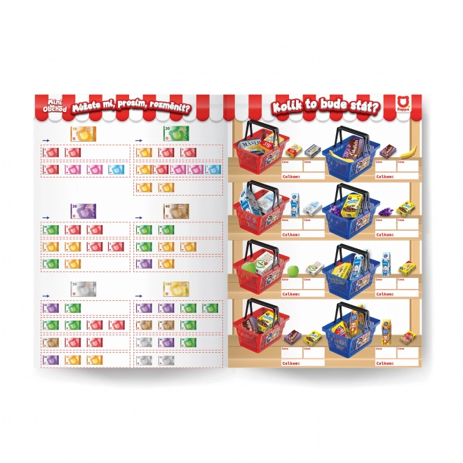 MINI MAGASIN - panier avec accessoires et apprentissage des achats - bleu