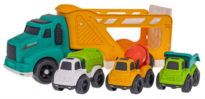 Eco Car Transporter Set with Toy Cars