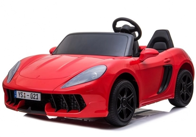 Red Lacquered Battery-Powered Car for Kids