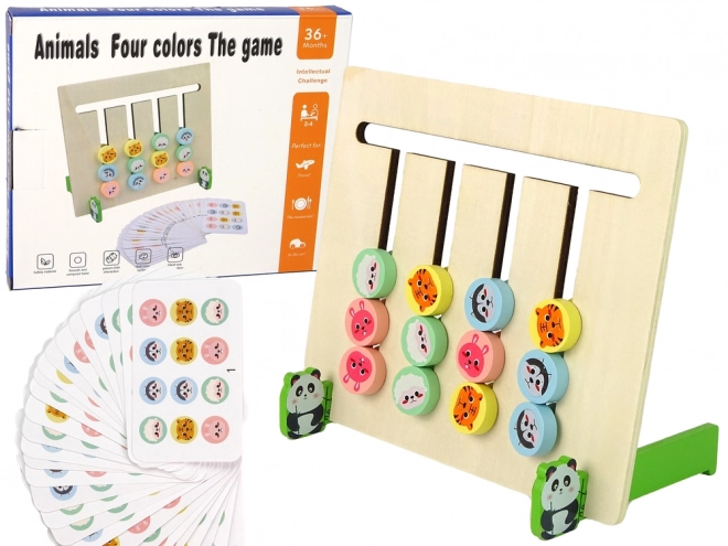 Educational Wooden Game Four Colors Animals Puzzle