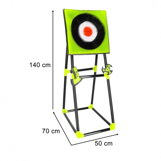 Dart Target with Silicone Axes and Shurikens