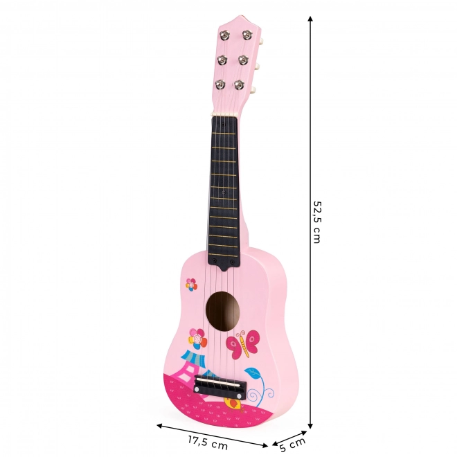 Children's Pink Guitar with Metal Strings