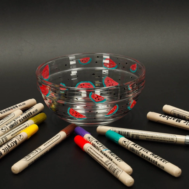 Waterproof Acrylic Markers for Fabric and Stones - Set of 12