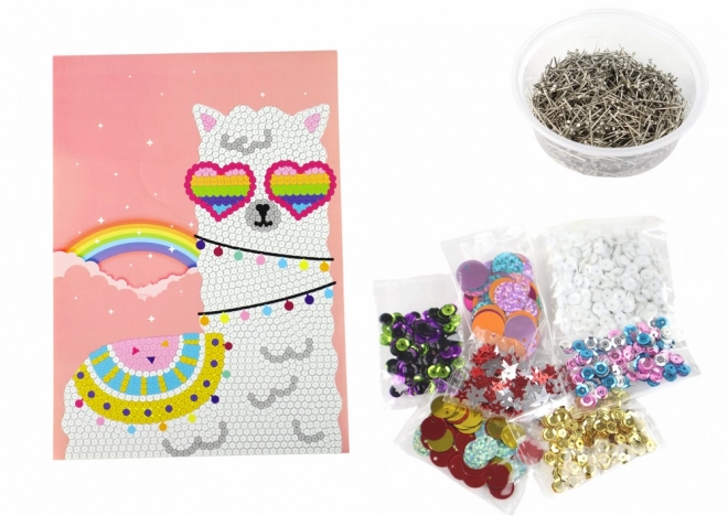 DIY Sequin Pin Frame Kit - Colorful Lama Design