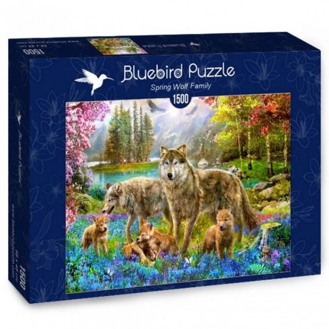 wolf pack in spring jigsaw puzzle 1500 pieces