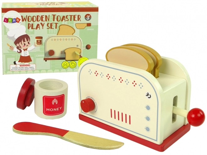 Wooden Toy Toaster with Breakfast Accessories