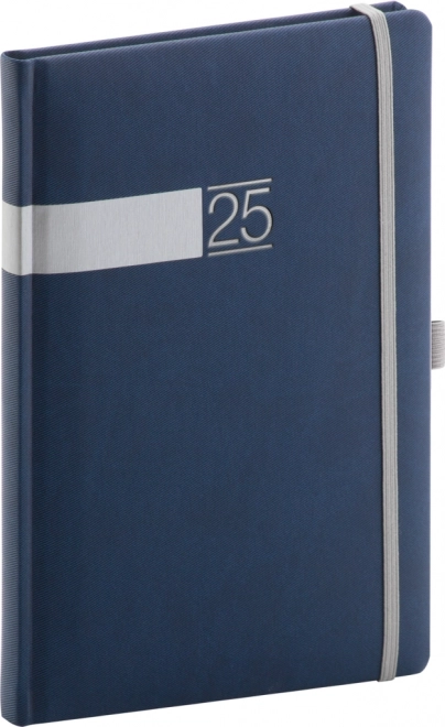 Weekly Planner Twill 2025 Blue-Silver