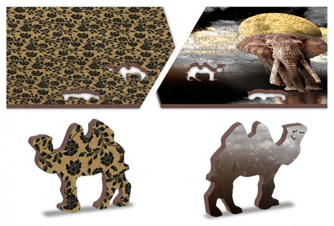 Wooden City Elephant Dreams Double-Sided Wooden Puzzle