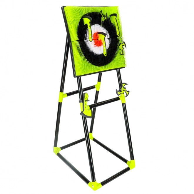 Dart Target with Silicone Axes and Shurikens