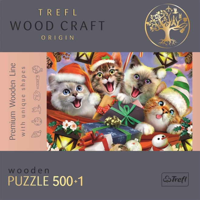 Christmas Cats Wooden Puzzle