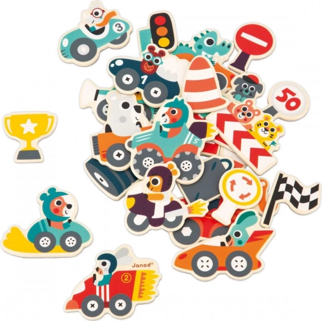 Wooden Magnetic Cars Set by Janod