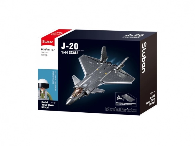 sluban invisible fighter jet j-20 with metallic finish