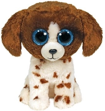 Ty Beanie Boos Plush Dog Muddles, Brown and White, 15 cm