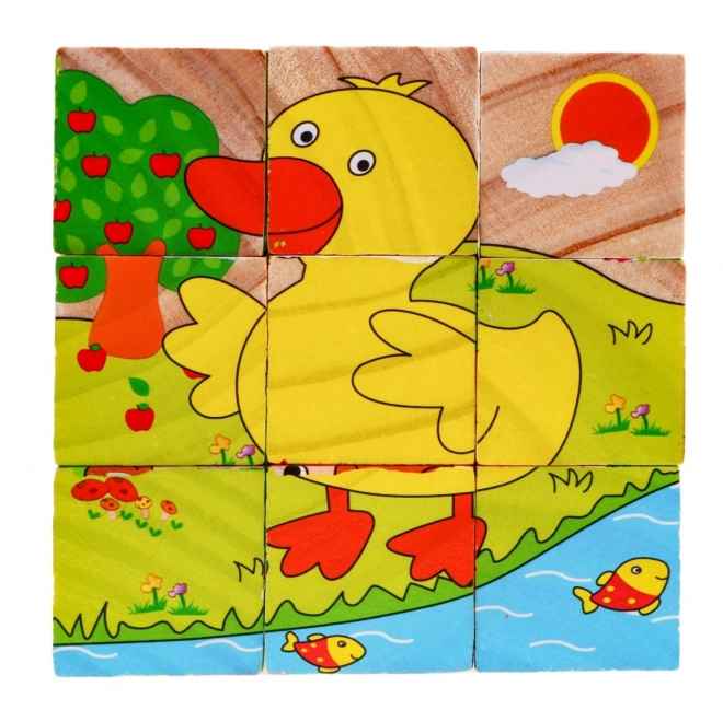 Wooden Animal Puzzle Blocks for Children 18m+