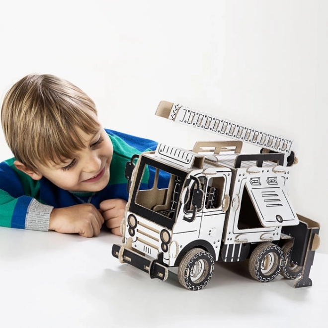 Cardboard 3D Puzzle Fire Truck