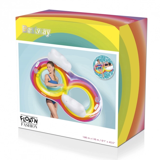 Rainbow Double Inflatable Swim Ring