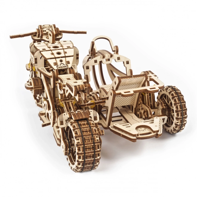 Ugears 3D Wooden Mechanical Puzzle Motorcycle with Sidecar