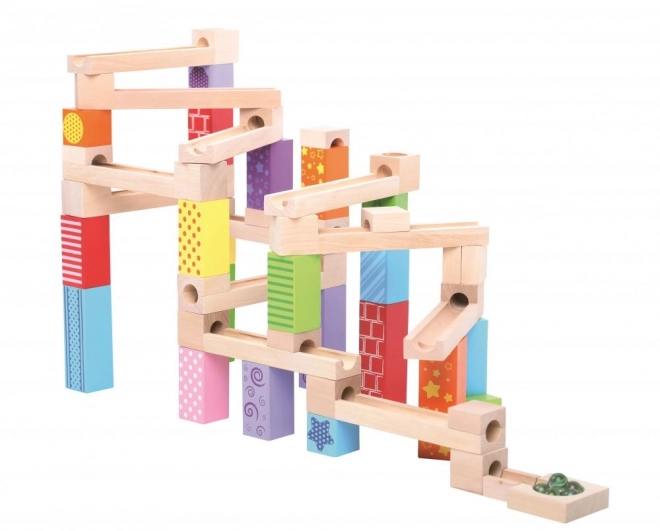 Colorful Wooden Marble Run