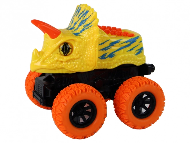 Friction Drive Triceratops Push Toy with Rubber Wheels