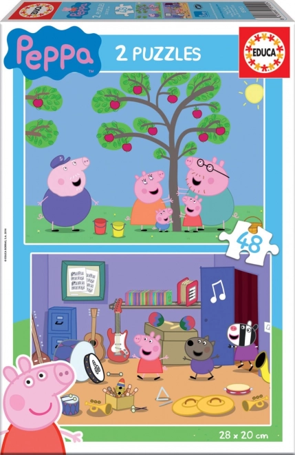 Peppa Pig Twin Puzzle Set 48 Pieces