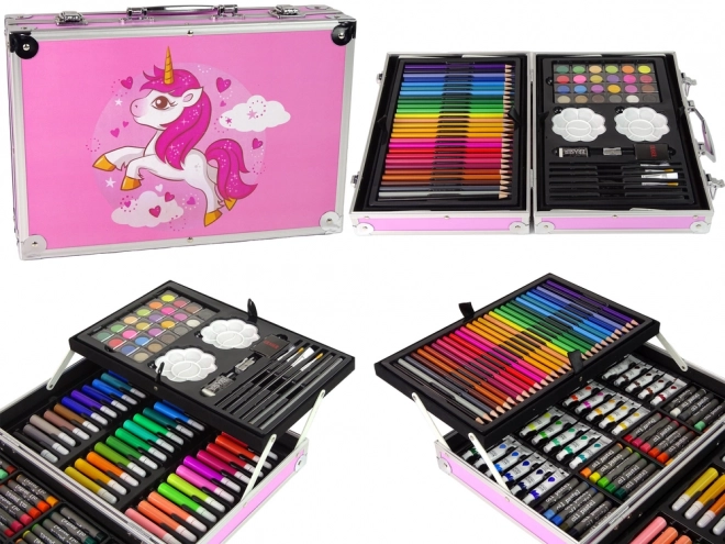 Large Pink Unicorn Art Set with 145 Pieces