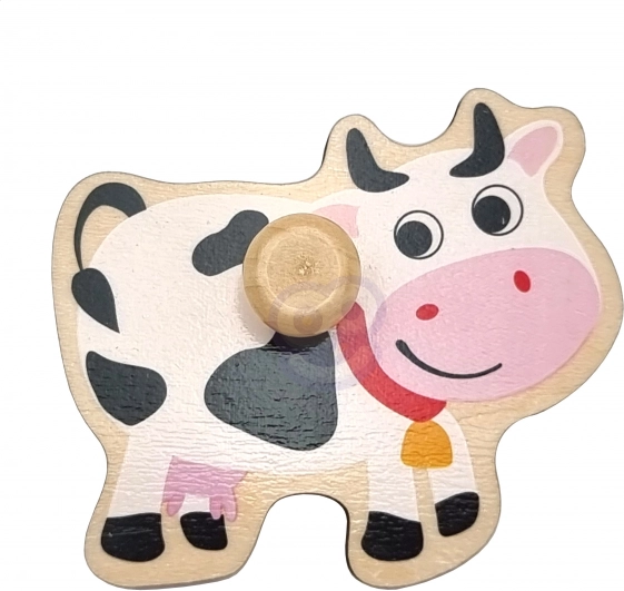 Puzzle in legno Fattoria Montessori con pomelli di Woopie Green