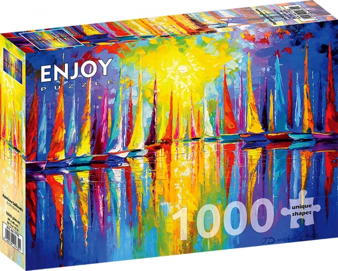 Enjoy Puzzle Rainbow Sailboats 1000 Pieces