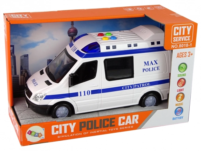 Police Car Toy with Friction Drive, Sounds, and Lights