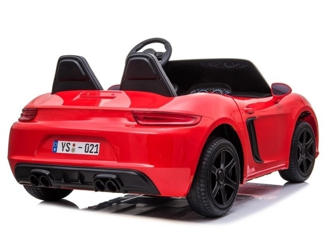 Red Lacquered Battery-Powered Car for Kids