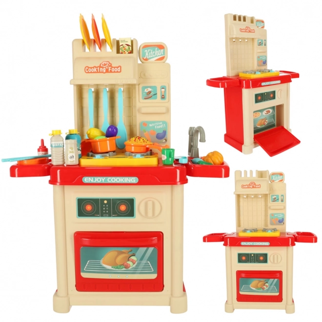 Plastic kitchen set for children with lights and accessories