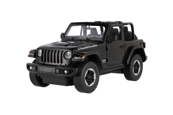 Auto RC Jeep Wrangler Rubicon noir plastique 29cm 2,4GHz télécommande à piles en boîte 44x19x26cm