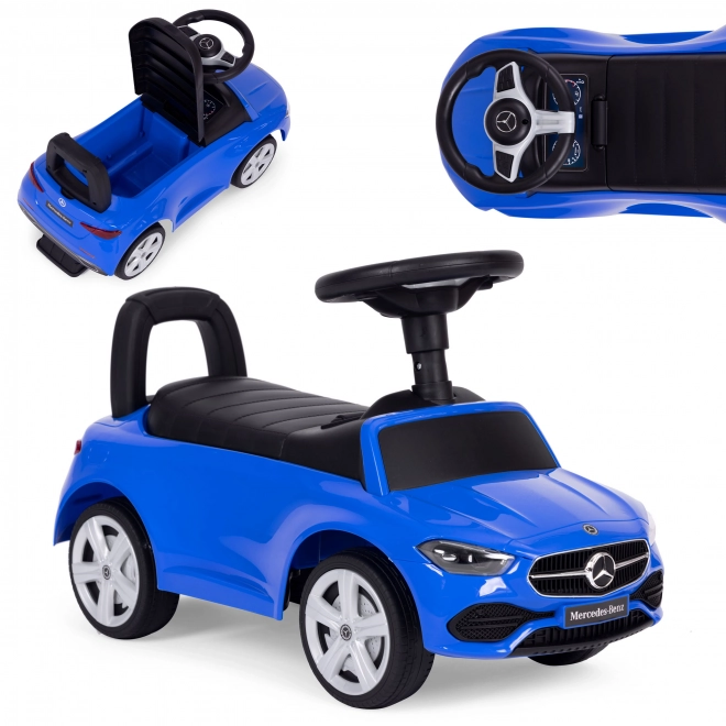 Mercedes C-Class Ride-On Car with Interactive Steering Wheel in Blue