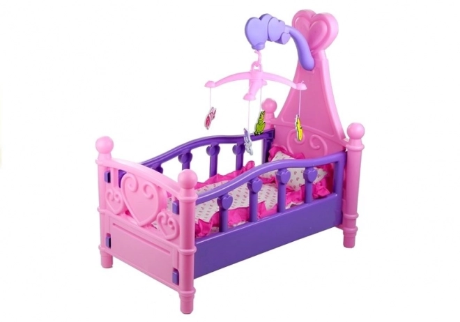 Large Doll Crib with Mobile and Bedding