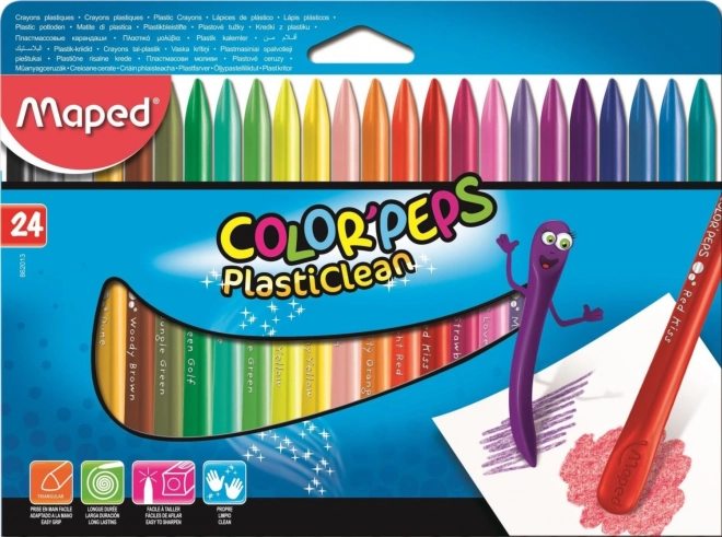 Triangular Plastic Crayons Color'Peps PlastiClean by Maped