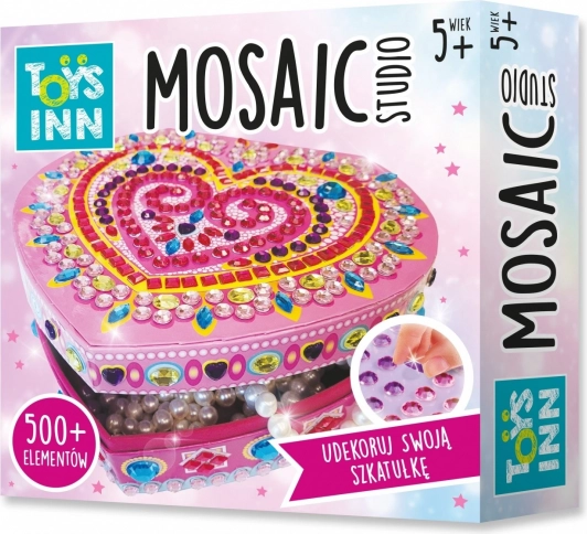 Set creativo: portagioie a cuore con mosaico