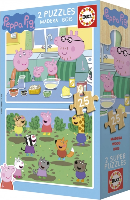 wooden puzzle peppa pig 2x25 pieces