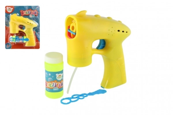 Bubble Gun Yellow Plastic 13cm with Refill