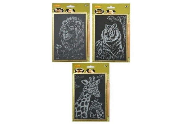 Artlover Gold Scratch Art - Giraffes