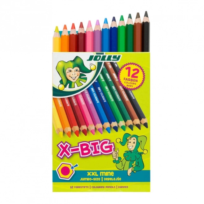 Large Coloring Crayons X-Big Jolly 12 Colors