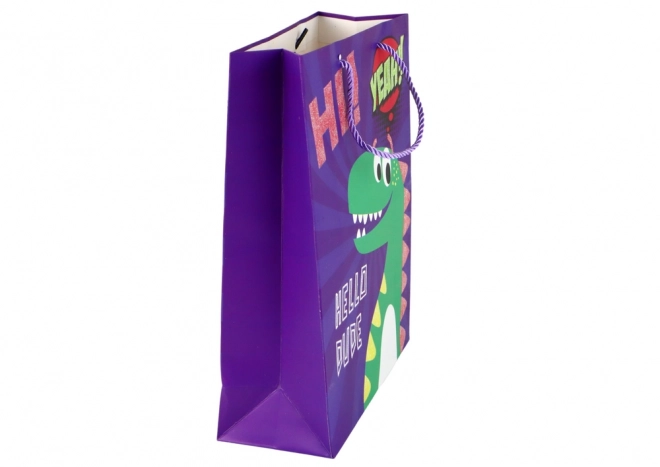 Purple Dinosaur Gift Paper Bag