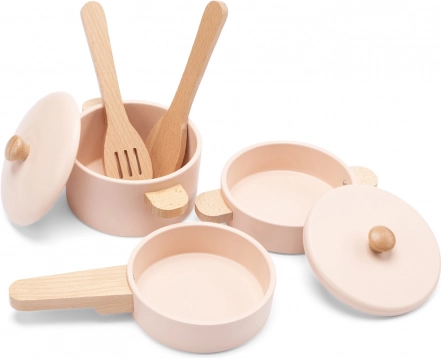 Children’s Wooden Cookware Set – Pink
