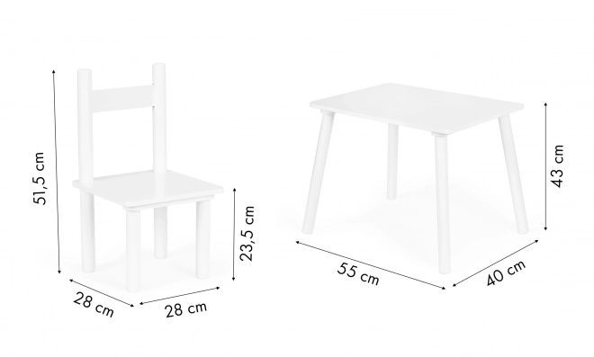 Children's wooden table and chairs set