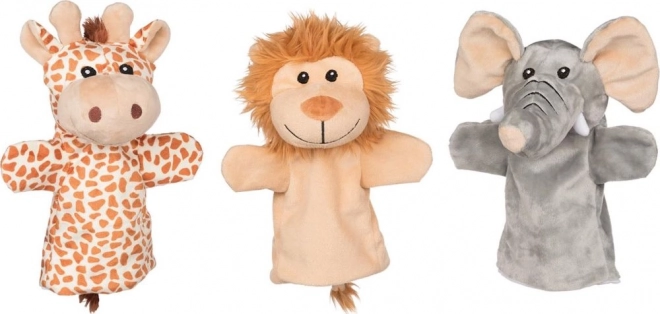 Goki hand puppets big trio - elephant, giraffe, and lion