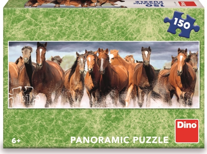 DINO panoramic puzzle horses in water