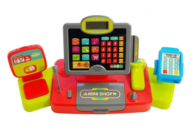 Children's Toy Cash Register in Black and Red