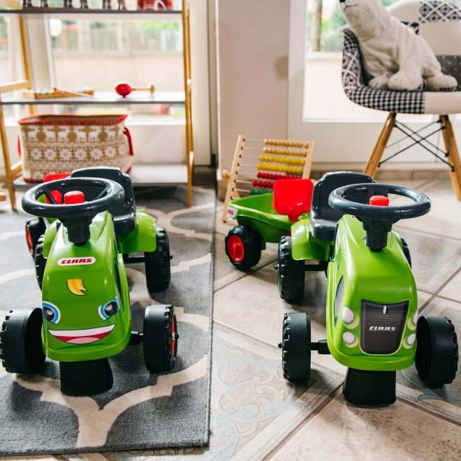 Falk bébitraktor Claas utánfutóval és kerti eszközökkel