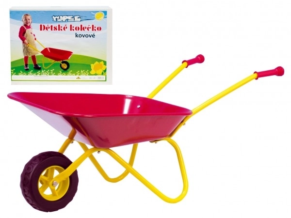 Red Metal Wheelbarrow for Kids – Red