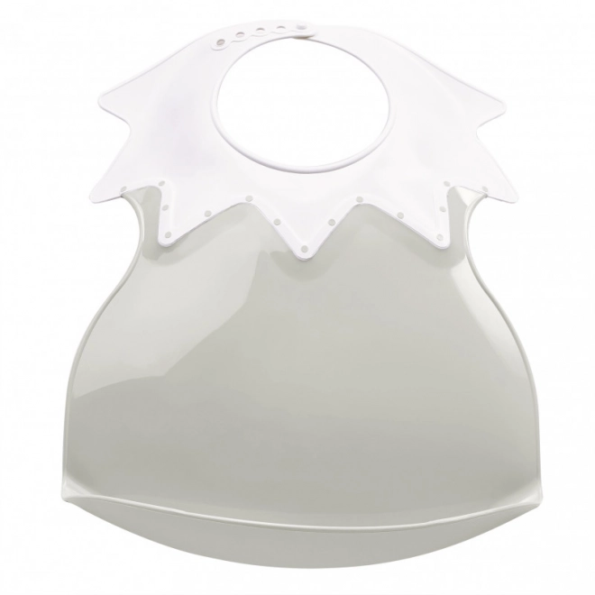 Grey Plastic Baby Bib with Collar