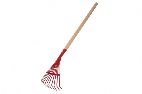 Red Garden Rake with Wooden Handle for Kids – Blue